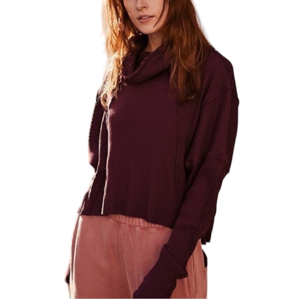FREE PEOPLE | Juicy Long Sleeve Date Night NWT Cowl Neck Split Back Tunic Top